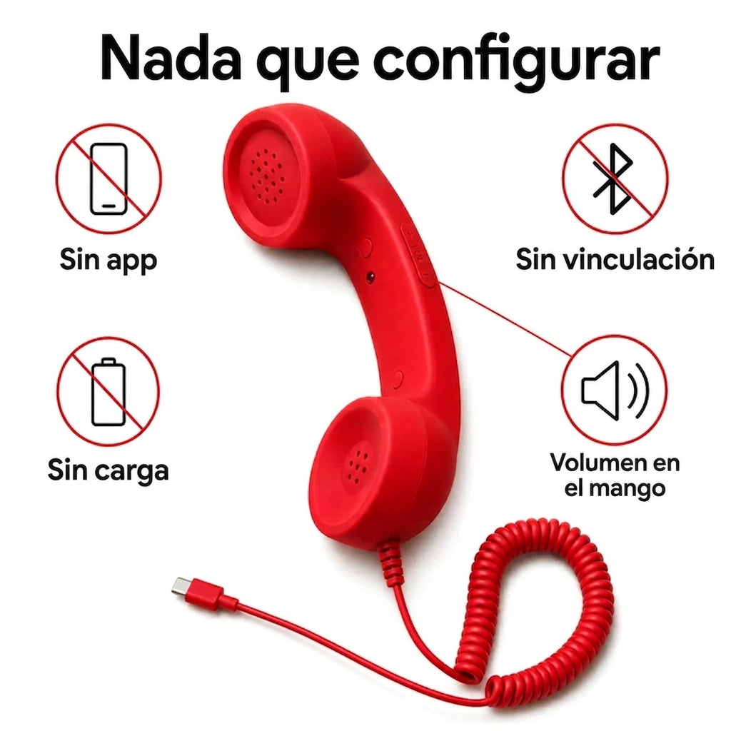 Teléfono Retro compatible con iPhone y Android